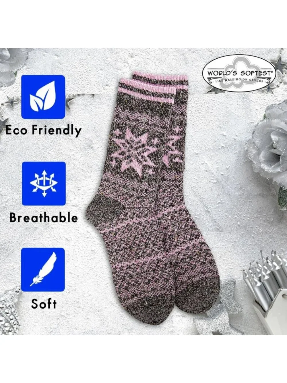 Cozy Multi-Color Crew Socks | Soft Knit Holiday Fashion | Perfect Gift Idea